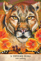 Artistic depiction of a puma surrounded by flowers with '3. Totemic Puma' text.