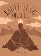 Book cover of 'Earth Song Oracle' with a silhouette of a person in nature, mountains, and clouds.