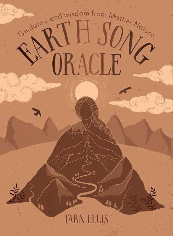 Book cover of 'Earth Song Oracle' with a silhouette of a person in nature, mountains, and clouds.