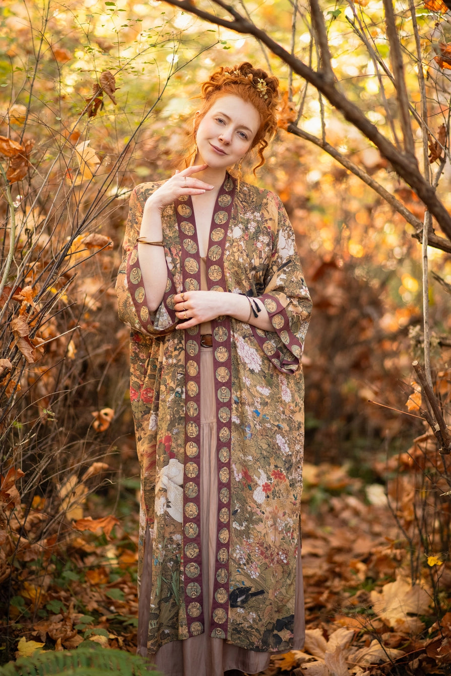 Dream Weaver Opera Duster Kimono Robe w/ Zodiac Signs