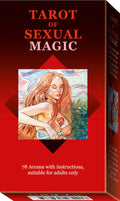 Box of 'Tarot of Sexual Magic' with a red cover and illustration of a woman with long hair and a heart.