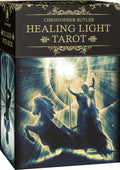 Healing Light Tarot box with artwork of a woman and horse, and 'Christopher Butler' branding.