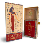Egyptian Star Oracle packaging with illustrations and text on a beige background