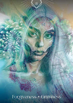 Artistic depiction of a person with intricate designs and text overlay on a colorful background