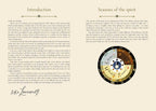 Text and circular design on a beige background