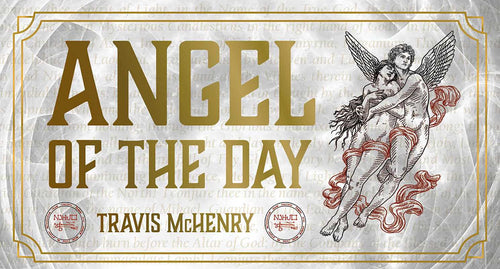Book cover of 'Angel of the Day' by Travis McHenry with an angel illustration on a textured background.