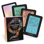 Dreamers Tarot cards with a book titled 'Dreamers Tarot' on a white background