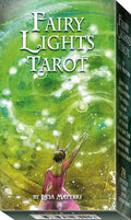 Fairy Lights Tarot card box with a fairy in a pink dress against a green background
