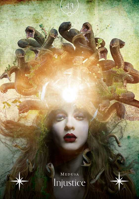 Illustration of Medusa with snakes on her head against a textured background