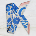 Skinny Silk Scarf / Tarot Tie - Moonlit Blooms