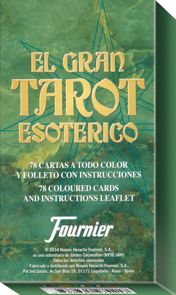El Gran Tarot Esoterico packaging with green and gold design