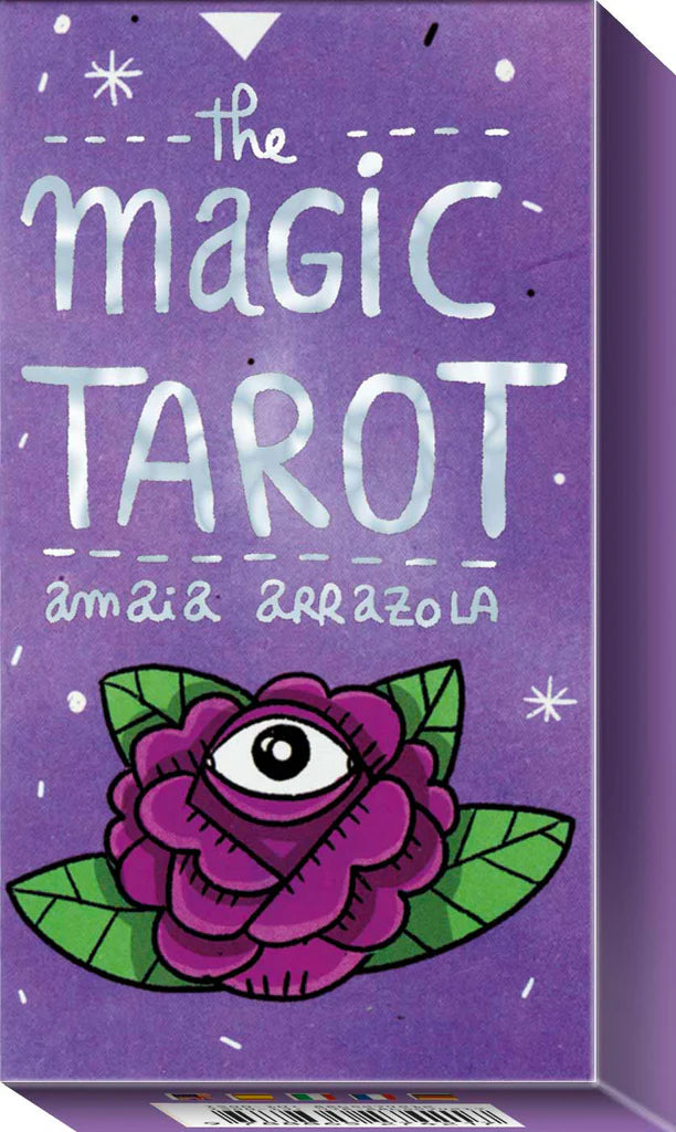Purple box of 'The Magic Tarot' with a stylized eye design on a purple background