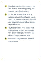 Text instructions for muscle activation exercise on a white background