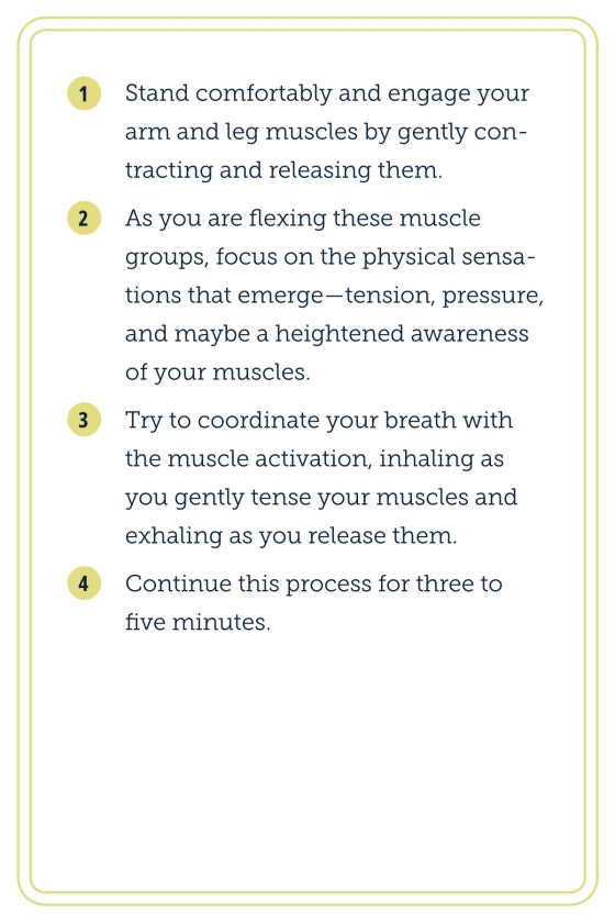Text instructions for muscle activation exercise on a white background