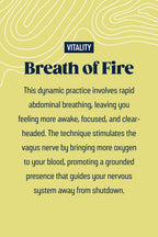 Text about Breath of Fire practice on a yellow background with 'Vitality' branding.