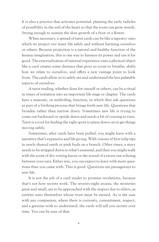 Text from Tarot for Change on a white background with black text