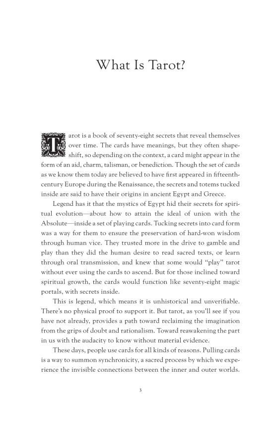 Text explaining what Tarot is on a white background