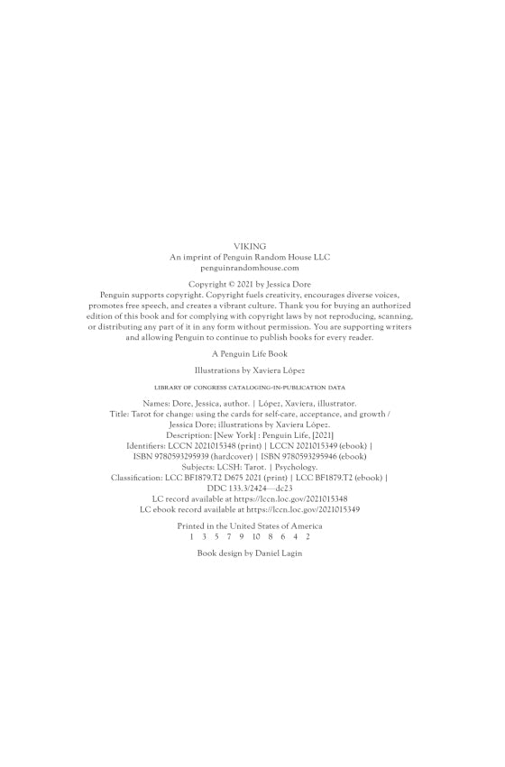 Page from a Tarot for Change with text and a logo on a white background