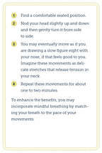 Text instructions for a neck stretching exercise on a white background