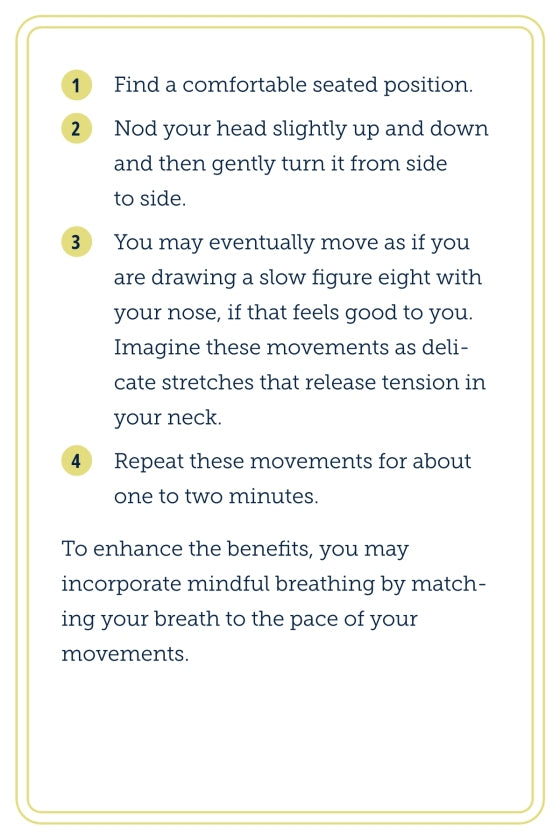 Text instructions for a neck stretching exercise on a white background