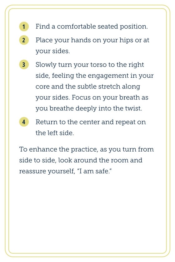 Instructions for a side twist exercise on a white background