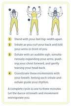 Illustration of a yoga pose with instructions on a white background