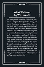 Text explaining what witchcraft means on a black background