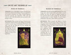 Magical card with illustrations and text on a white background