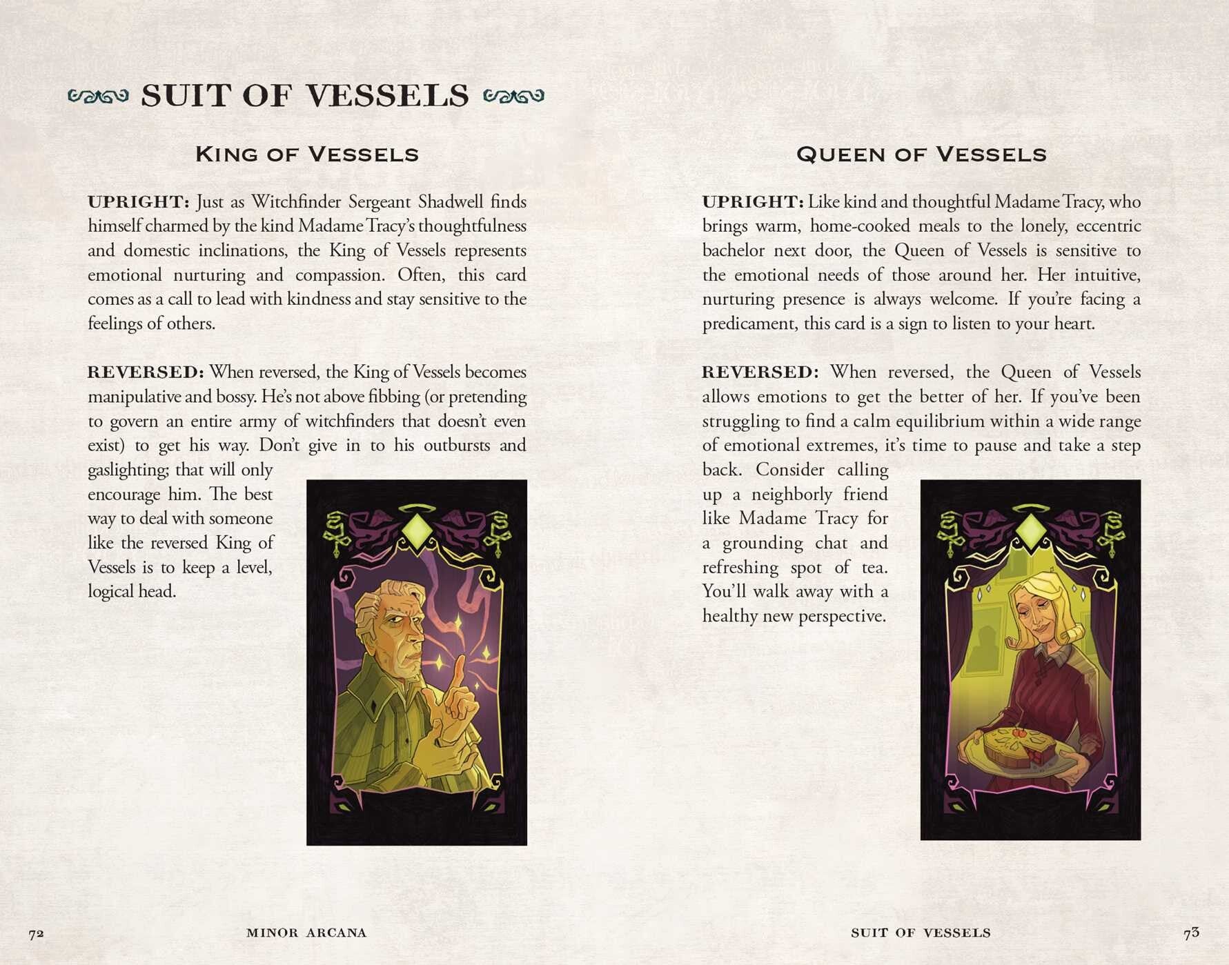 Magical card with illustrations and text on a white background