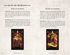 Card from a tarot deck titled 'Suit of Humans' with text and illustrations on a light background.
