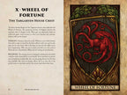 Targaryen House Crest with red dragon design on a wooden background