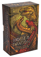 Box for 'House of the Dragon' tarot deck with dragons on a white background