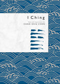 Book cover of 'I Ching' with blue wave patterns on a white background