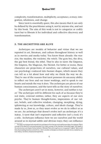 Page from a book with text on archetypes and transformation.