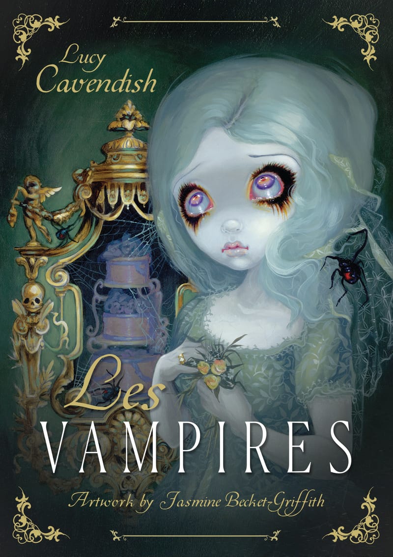 Book cover of 'Les Vampires' by Lucy Cavendish with artistic illustration of a vampire.