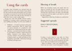 Instructions for using cards with a focus on blessing of breath and suggested spreads.