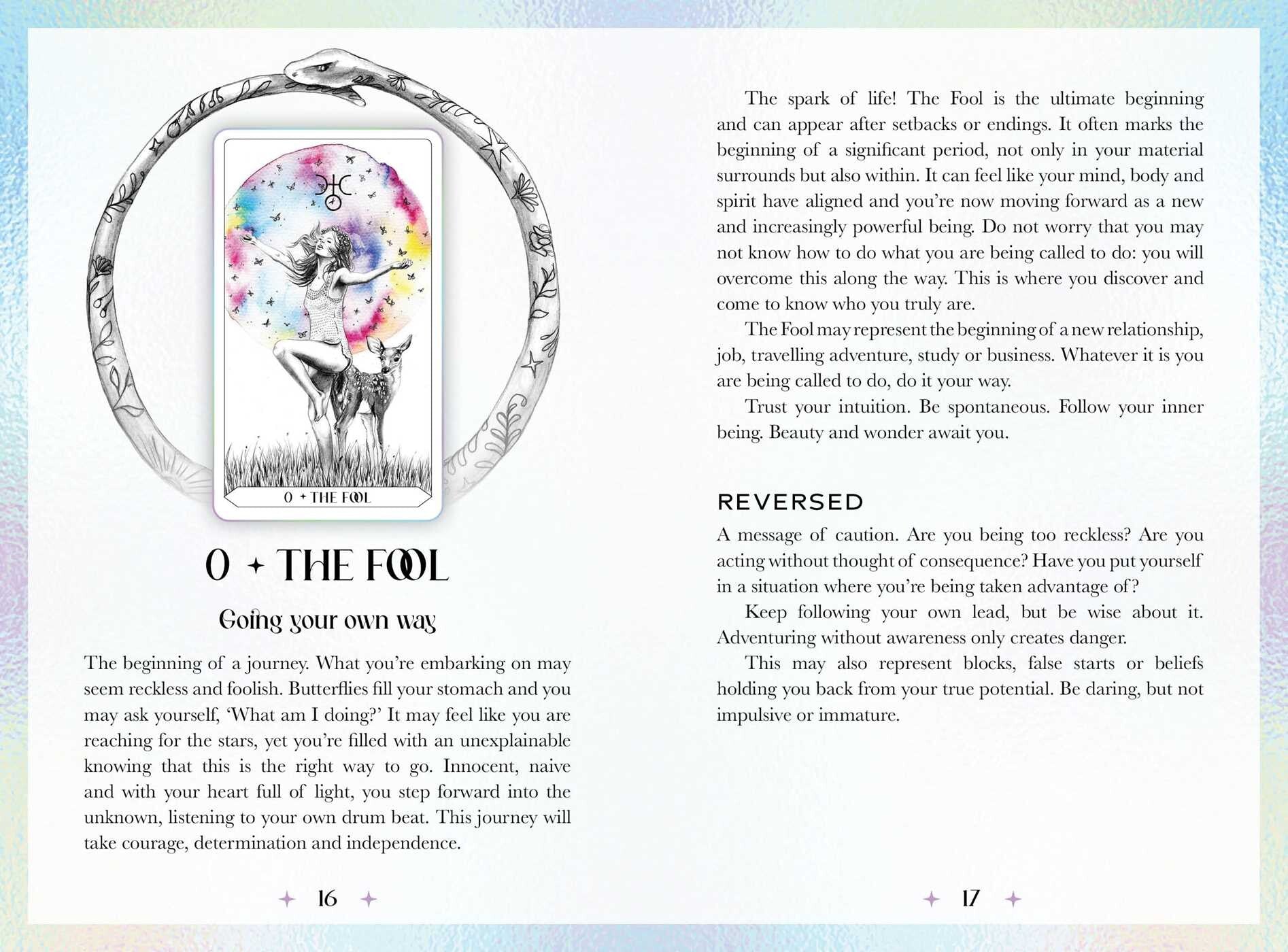 Page from a book or magazine featuring a tarot card illustration and text??.