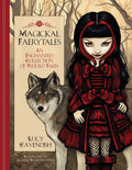 Book cover of 'Magickal Faerytales' featuring a girl in a red coat and a wolf.