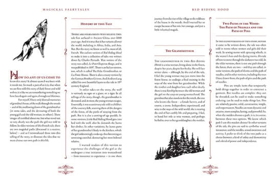 Open book with fairy tale text and illustrations on a white background