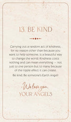Motivational quote about kindness on a textured background with decorative elements.