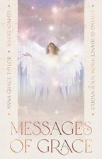 Book cover of 'Messages of Grace' by Anna Grace Taylor featuring an angel figure against a celestial background.