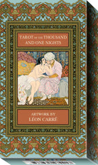 Box for 'Tarot of the Thousand and One Nights' with artistic design and text.