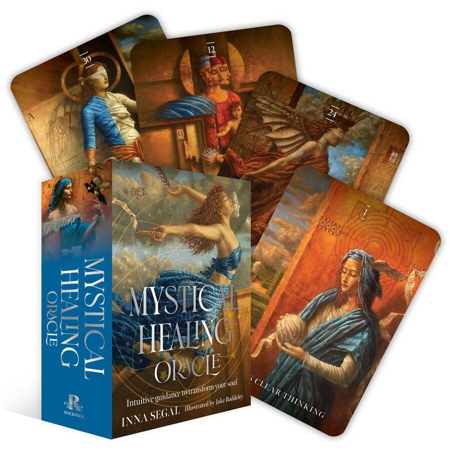 Mystical Healing Oracle cards with a box on a white background