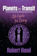 Book cover of 'Planets in Transit: Life Cycles for Living' by Robert Hand with a purple background and silhouette of two people.