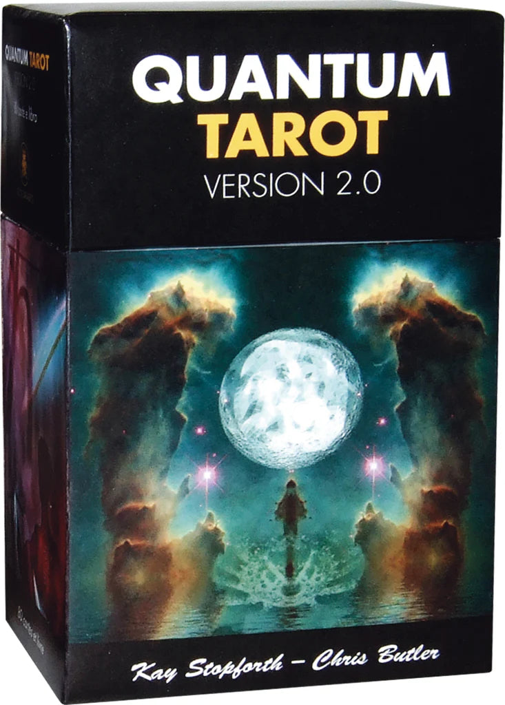 Box for Quantum Tarot Version 2.0 with artistic design and text.