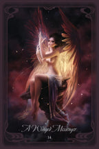 Artistic depiction of a winged messenger with a mystical background
