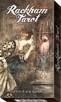 Rackham Tarot box with illustration of a woman and parrot, featuring the brand name 'Rackham'.