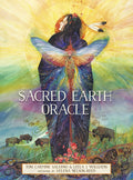 Cover of 'Sacred Earth Oracle' with a person holding a butterfly and nature elements.