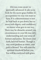 Text on a light gray background with motivational quote about spiritual growth and overcoming obstacles.