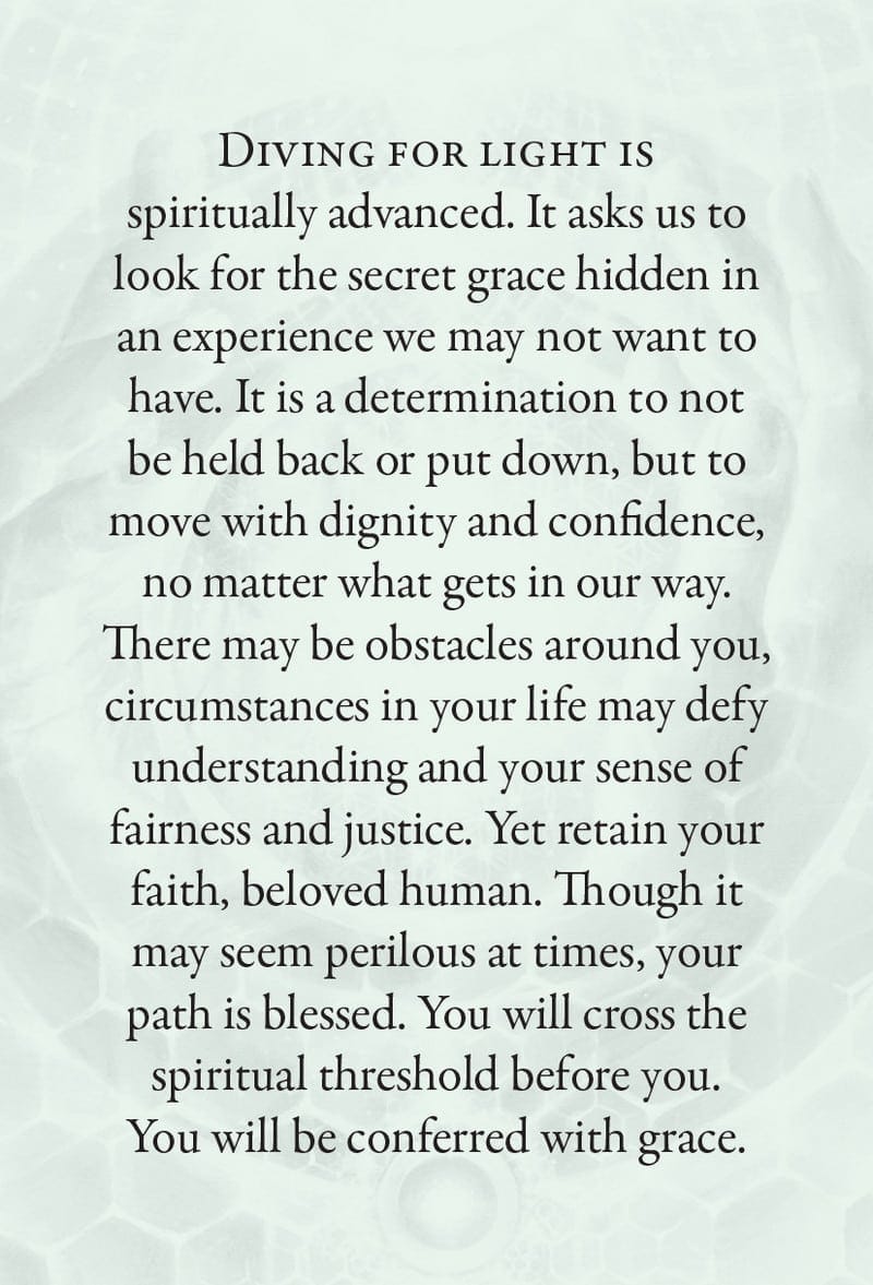 Text on a light gray background with motivational quote about spiritual growth and overcoming obstacles.